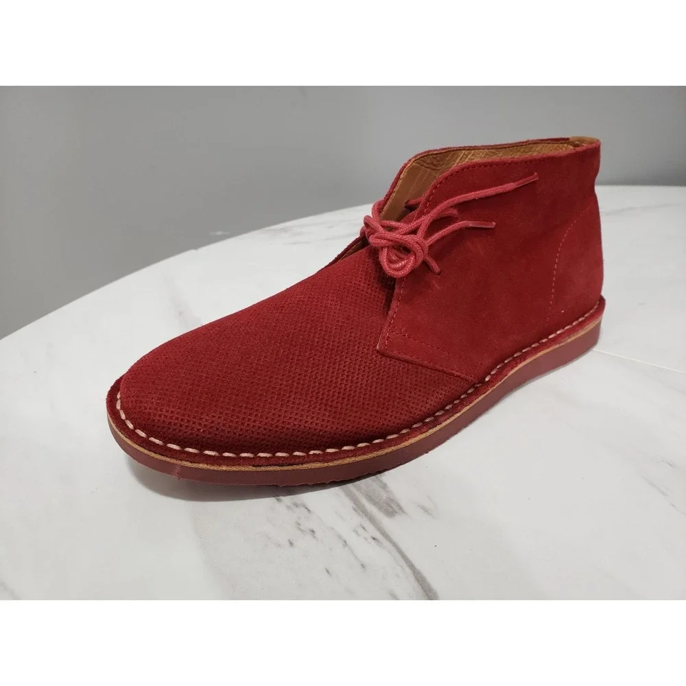 NEW NO BOX SIZE 8 Asher Green Men's Red Wine Suede Chukka Boots  10324-2707